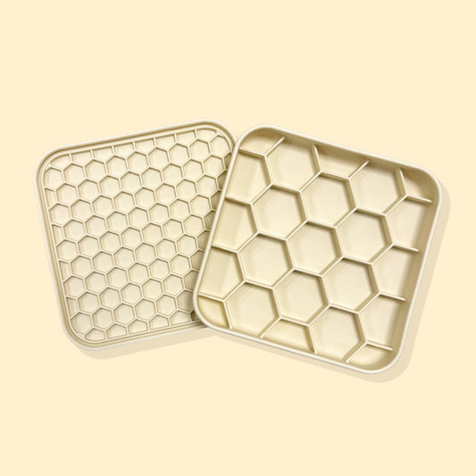 3-in-1 Honeycomb Slow Feeder Bowl [Cream White]