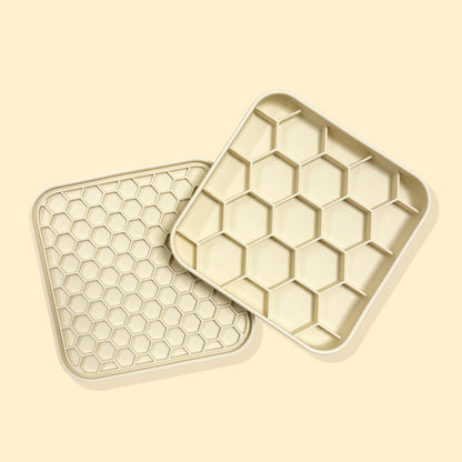 3-in-1 Honeycomb Slow Feeder Bowl [Cream White]