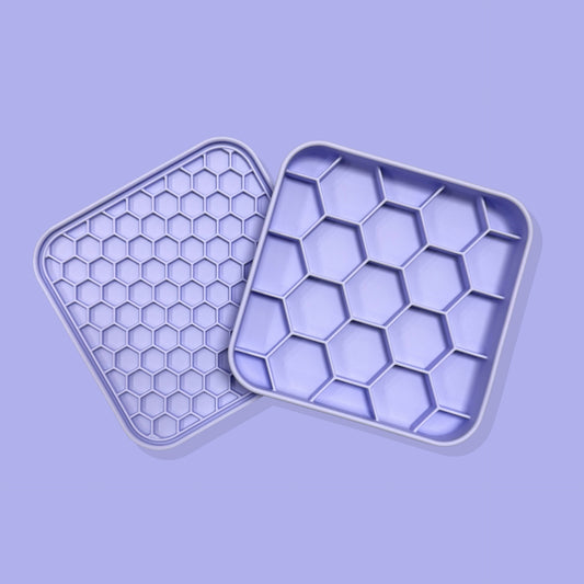 3-in-1 Honeycomb Slow Feeder Bowl [Macaron Purple]