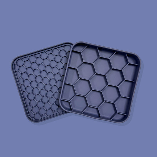 3-in-1 Honeycomb Slow Feeder Bowl [Navy Blue]
