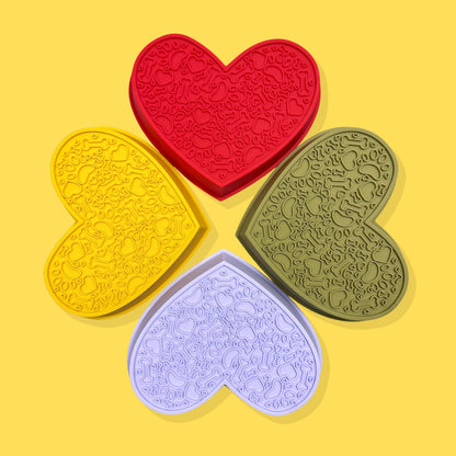 2-in-1 Heart Slow Feeder & Lick Mat [Yellow]