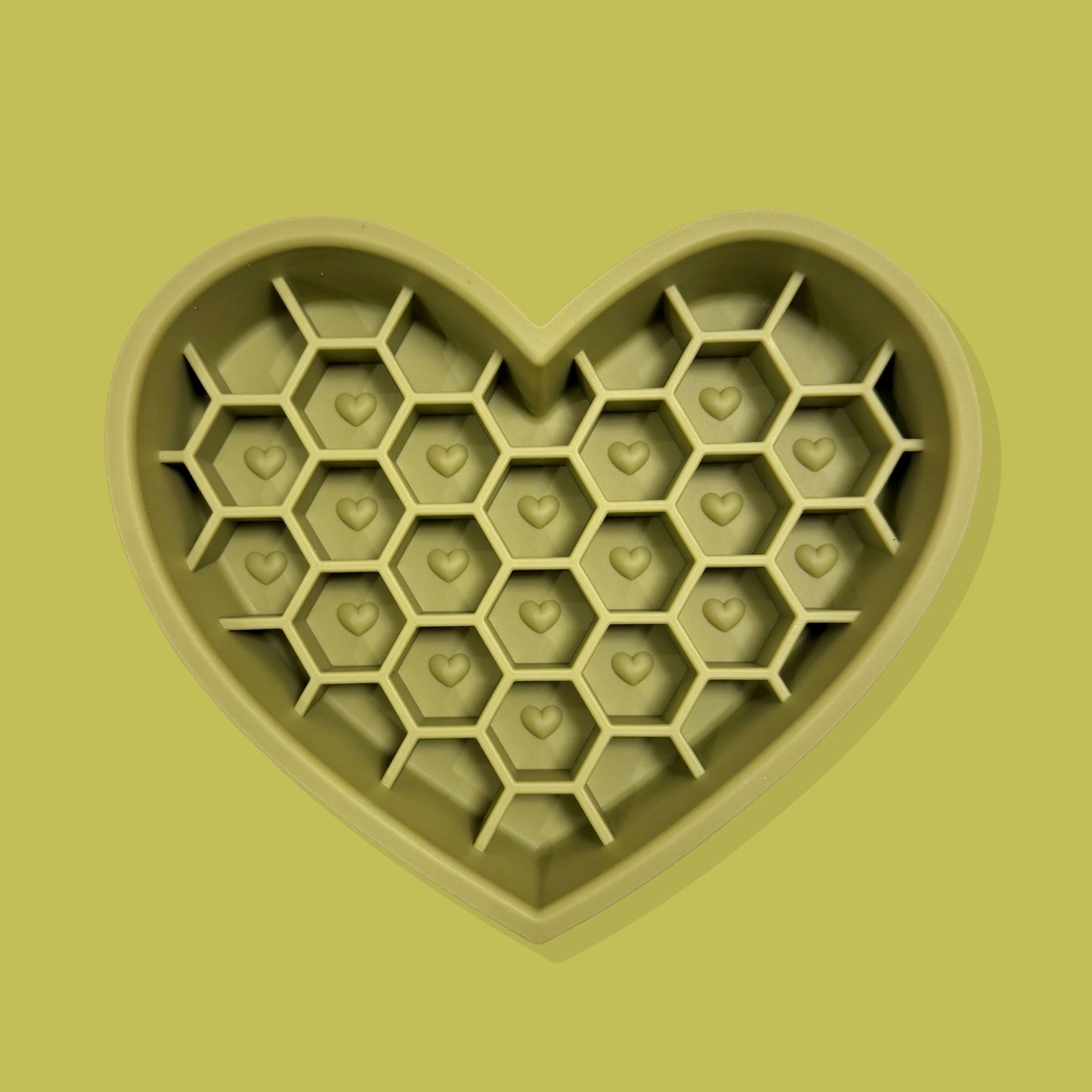 2-in-1 Heart Slow Feeder & Lick Mat [Green]