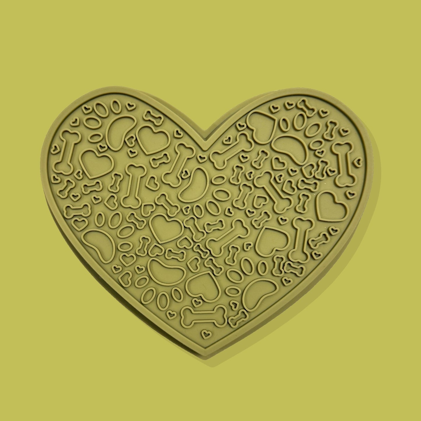 2-in-1 Heart Slow Feeder & Lick Mat [Green]