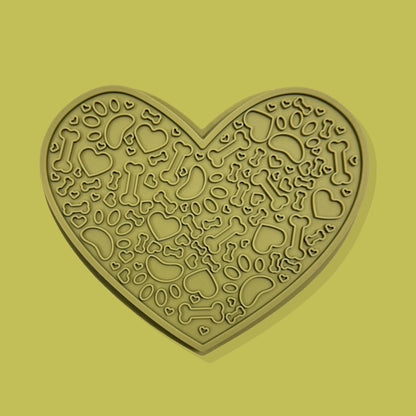 2-in-1 Heart Slow Feeder & Lick Mat [Green]
