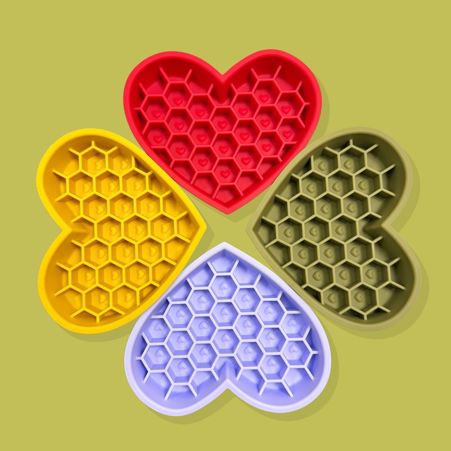 2-in-1 Heart Slow Feeder & Lick Mat [Green]