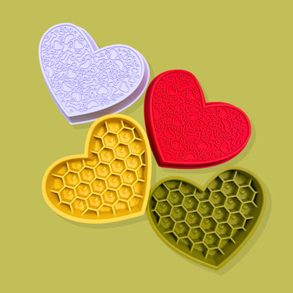 2-in-1 Heart Slow Feeder & Lick Mat [Green]