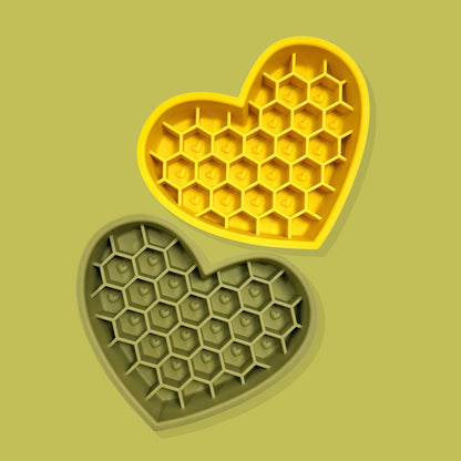 2-in-1 Heart Slow Feeder & Lick Mat [Green]