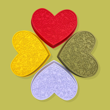 2-in-1 Heart Slow Feeder & Lick Mat [Green]