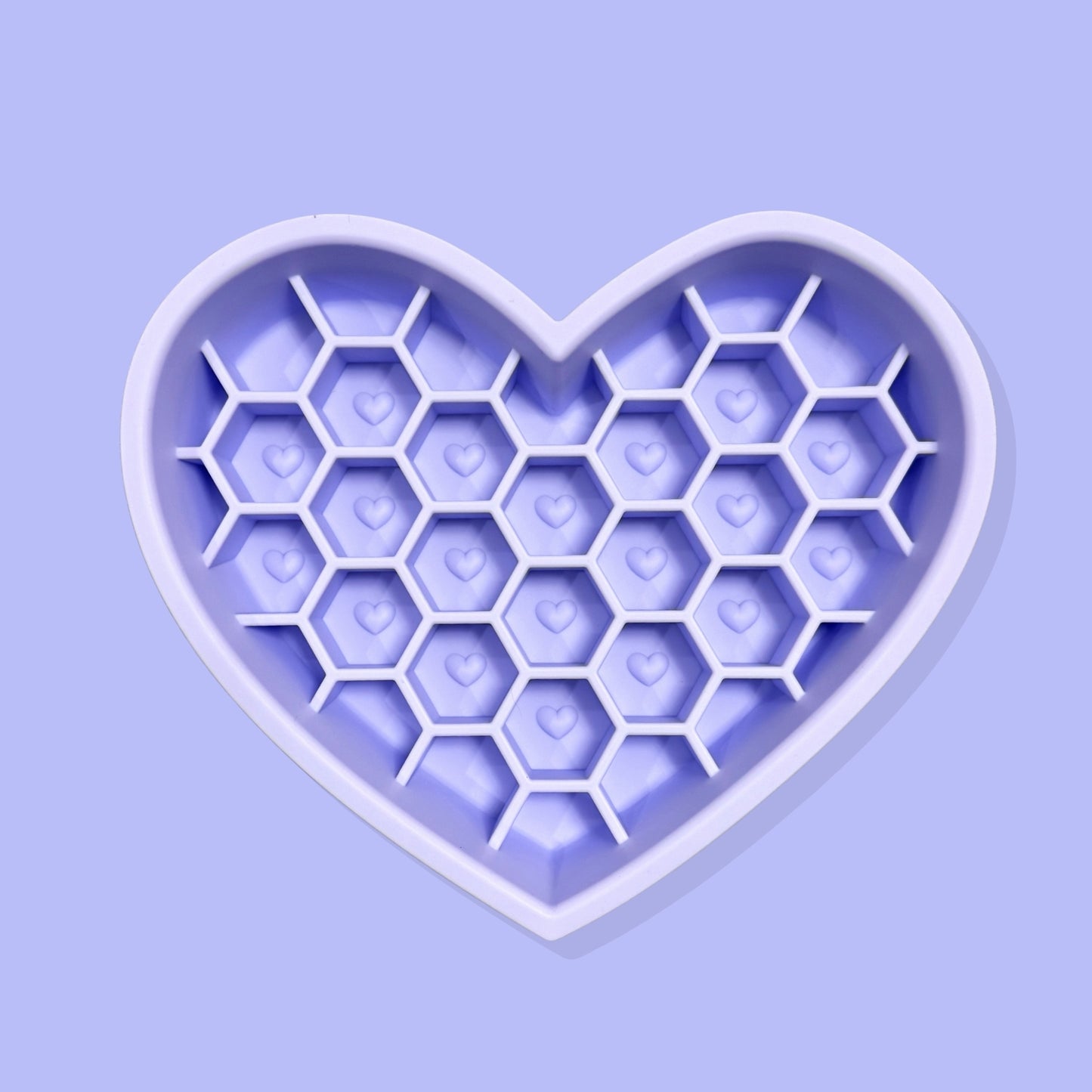 2-in-1 Heart Slow Feeder & Lick Mat [Purple]