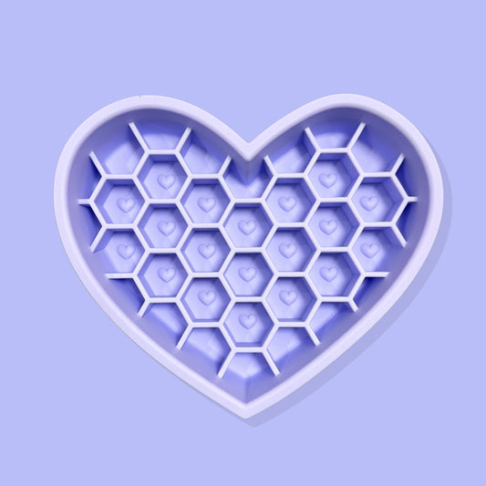 2-in-1 Heart Slow Feeder & Lick Mat [Purple]