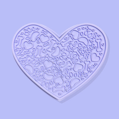 2-in-1 Heart Slow Feeder & Lick Mat [Purple]