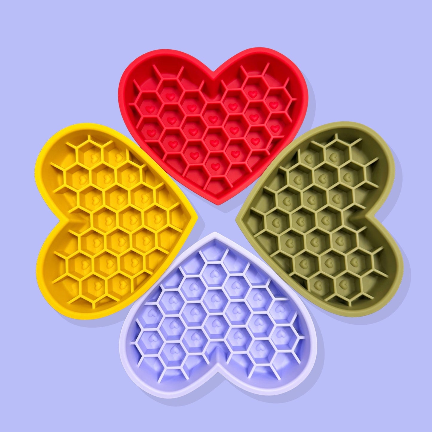 2-in-1 Heart Slow Feeder & Lick Mat [Purple]