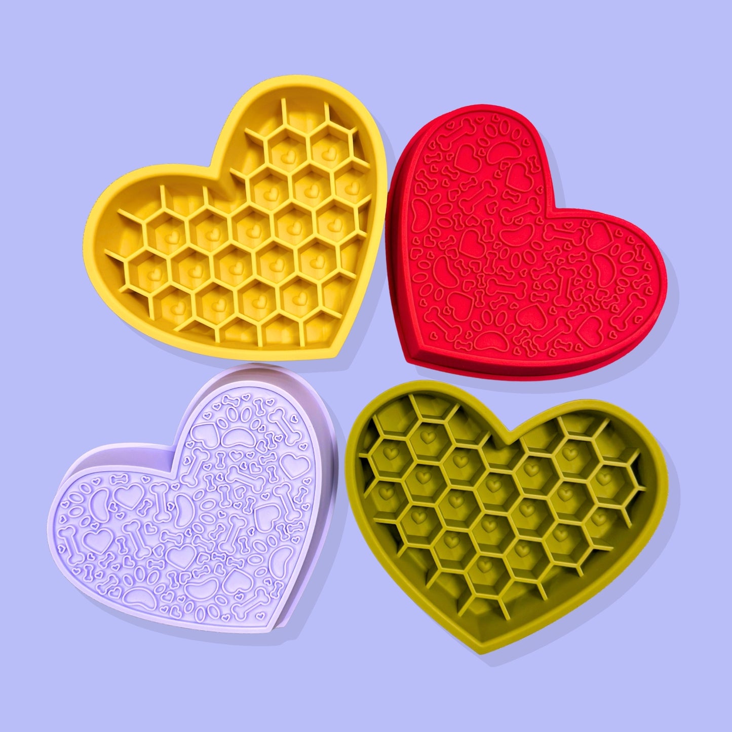 2-in-1 Heart Slow Feeder & Lick Mat [Purple]