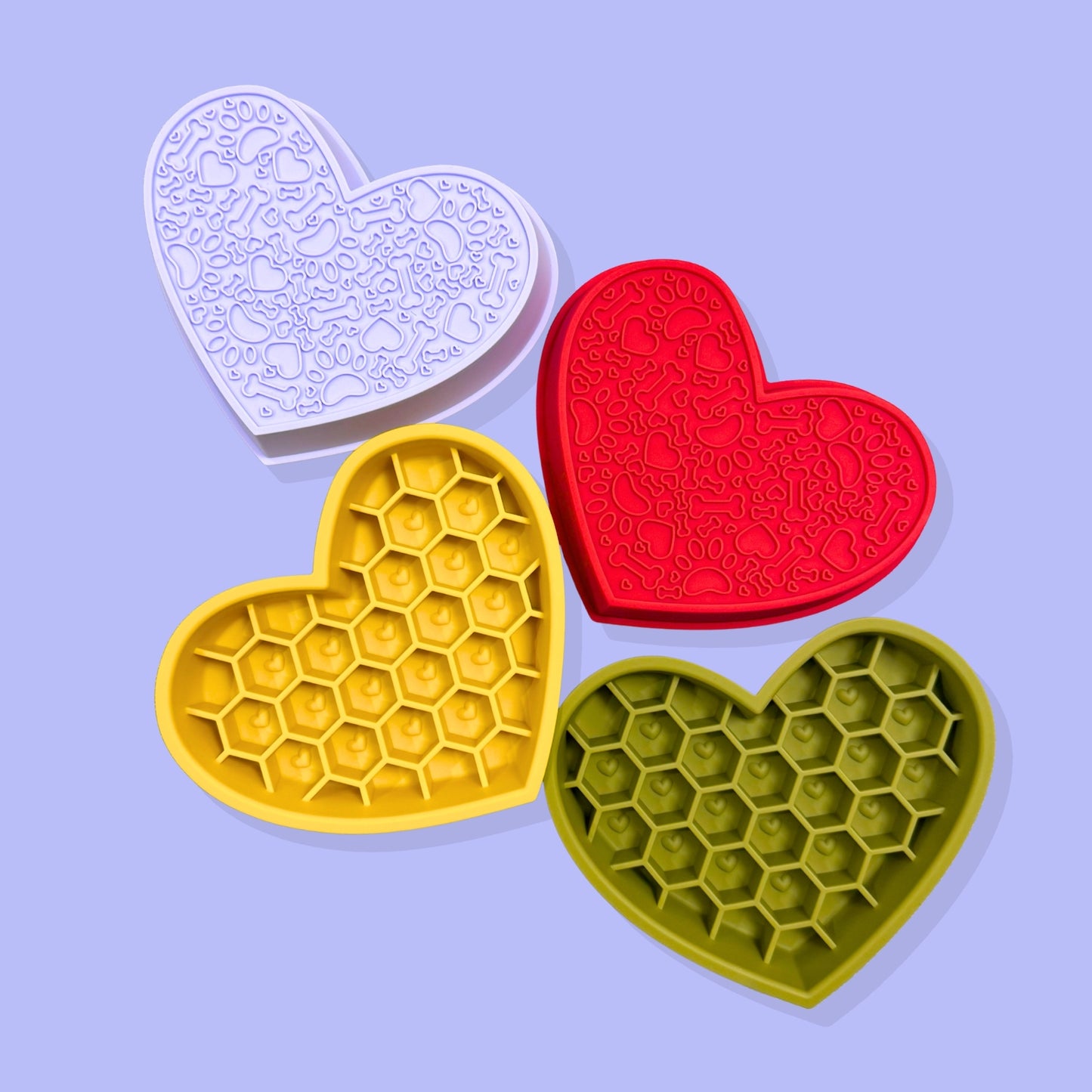 2-in-1 Heart Slow Feeder & Lick Mat [Purple]
