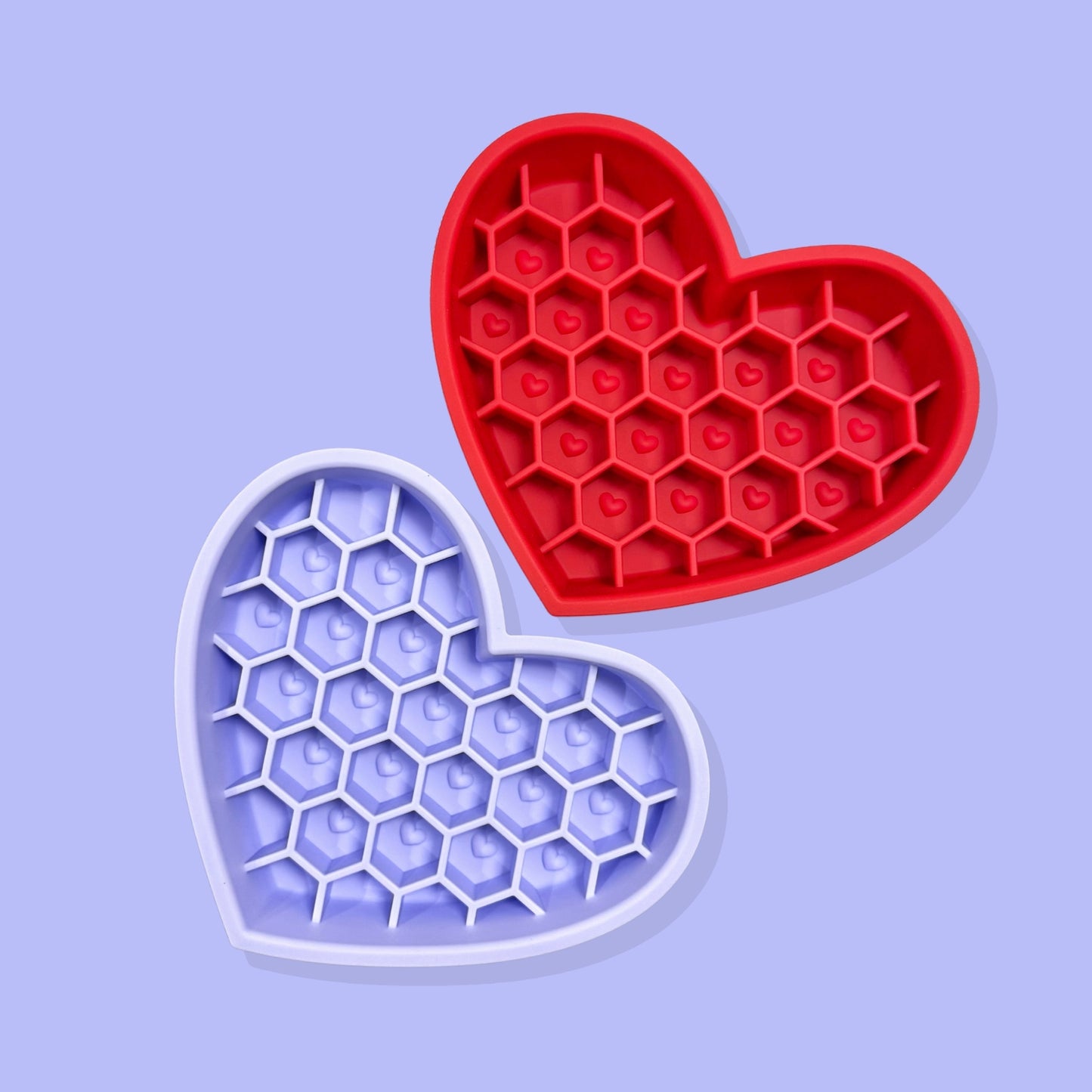 2-in-1 Heart Slow Feeder & Lick Mat [Purple]