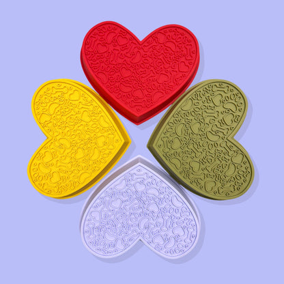 2-in-1 Heart Slow Feeder & Lick Mat [Purple]