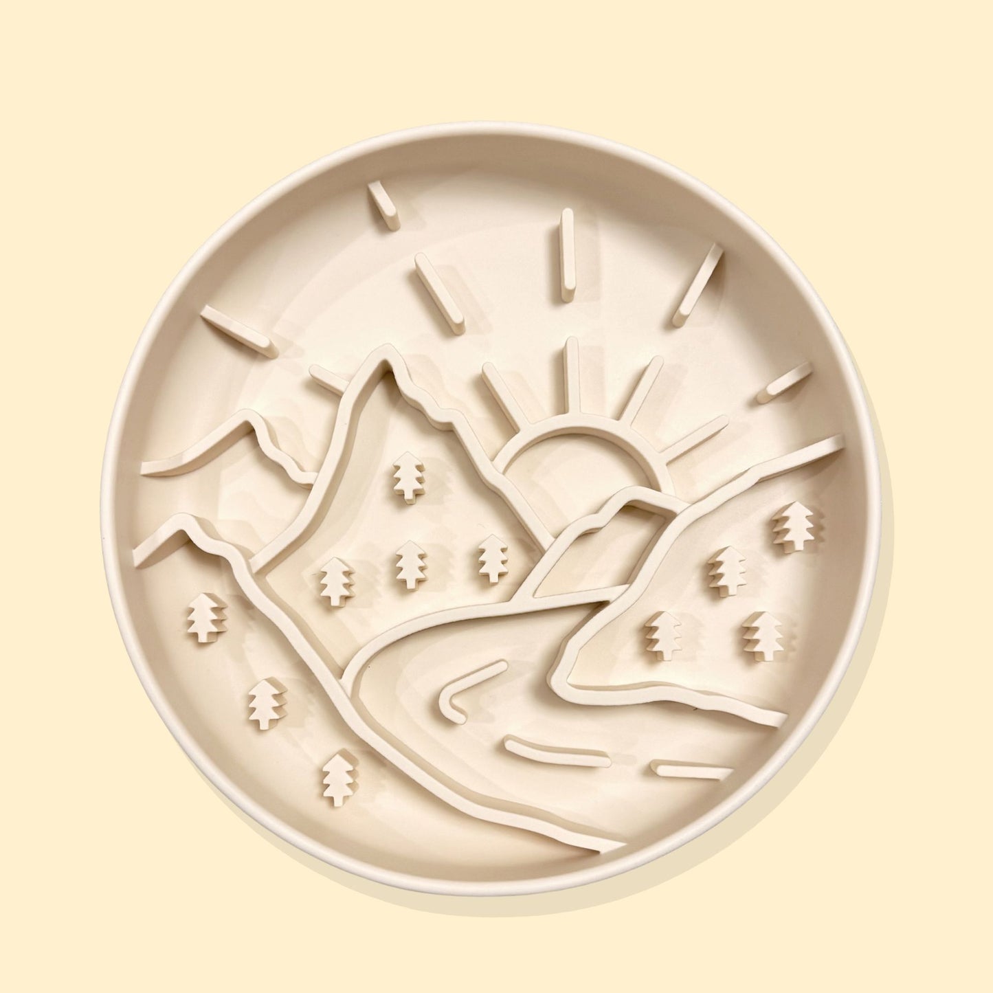 Mountain Trails Slow Feeder Bowl [Cream White]