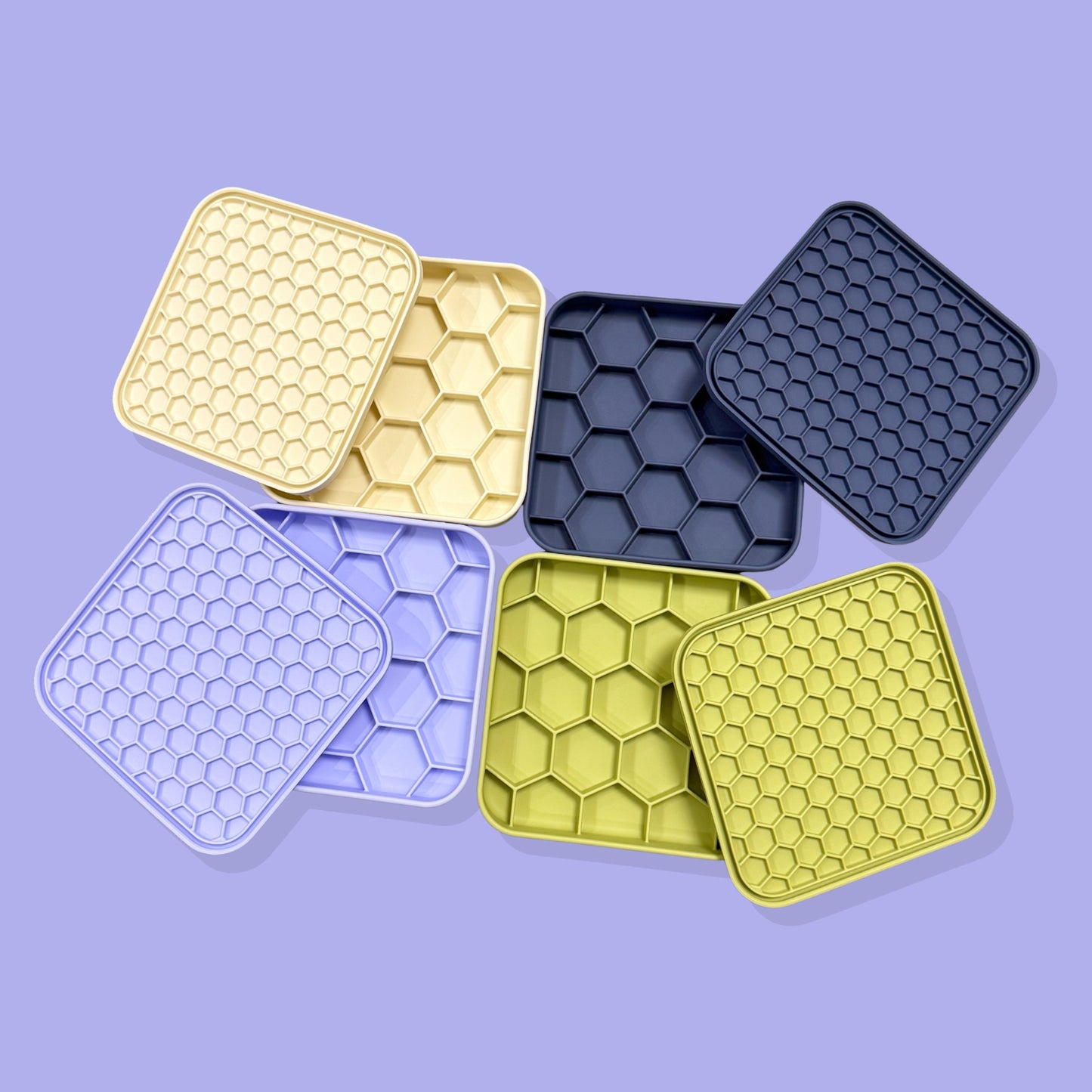 3-in-1 Honeycomb Slow Feeder Bowl [Macaron Purple]