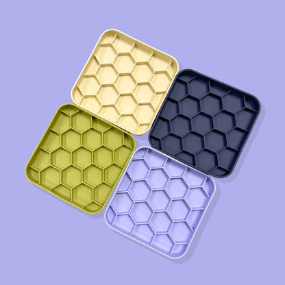3-in-1 Honeycomb Slow Feeder Bowl [Macaron Purple]