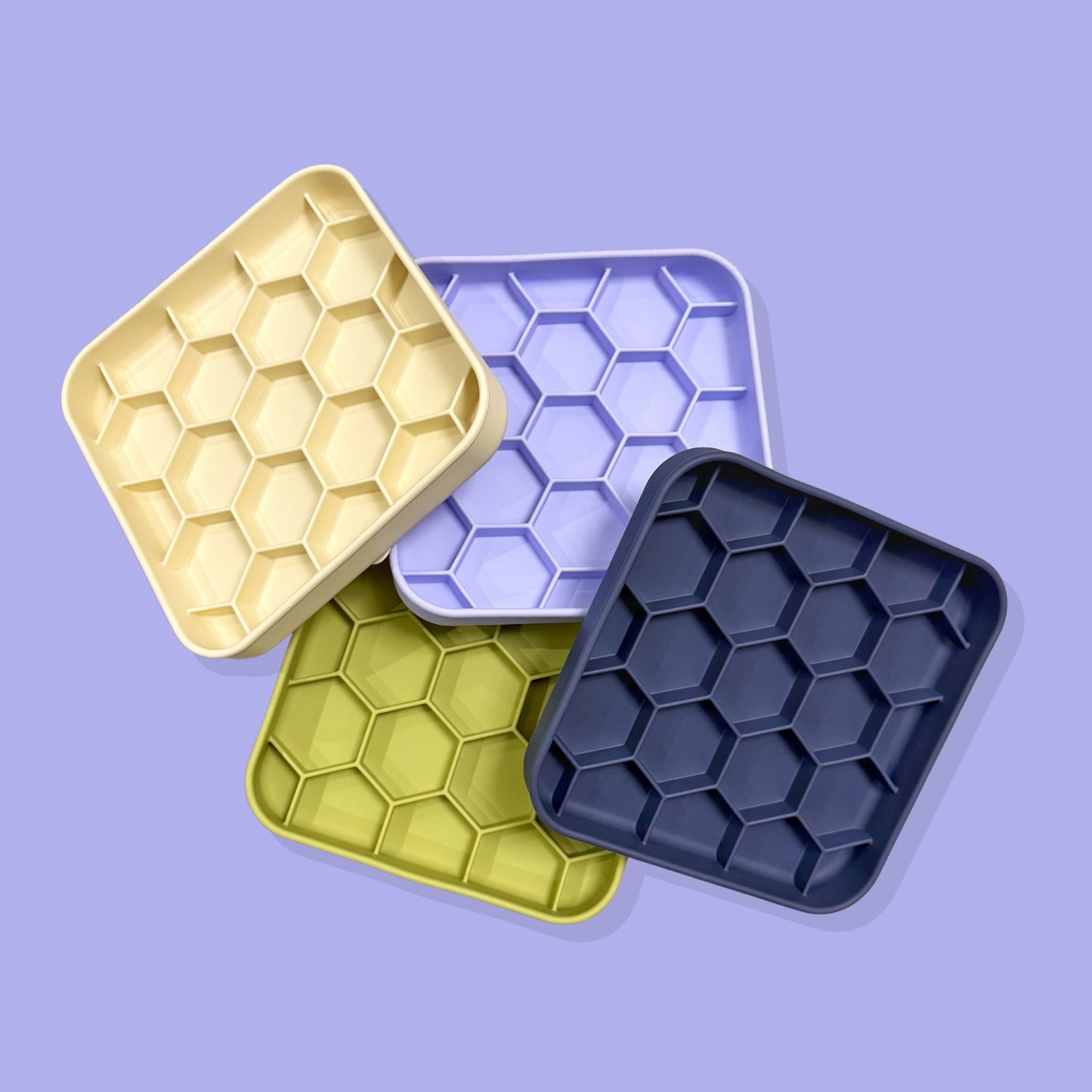 3-in-1 Honeycomb Slow Feeder Bowl [Macaron Purple]