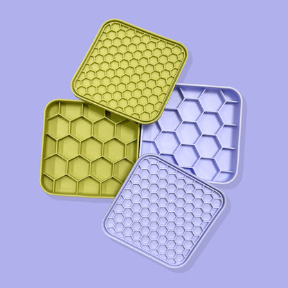 3-in-1 Honeycomb Slow Feeder Bowl [Macaron Purple]