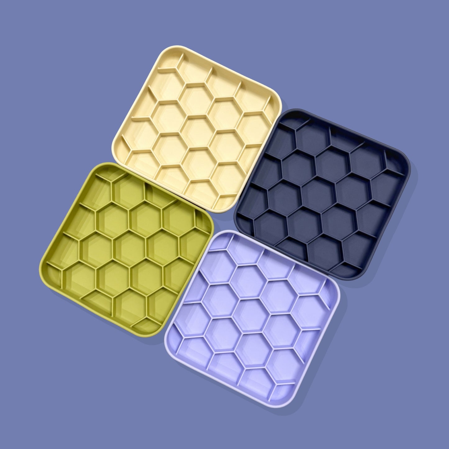 3-in-1 Honeycomb Slow Feeder Bowl [Navy Blue]