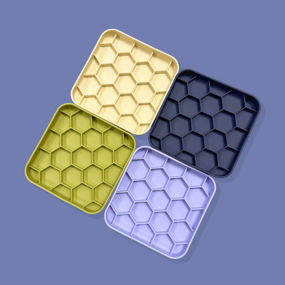 3-in-1 Honeycomb Slow Feeder Bowl [Navy Blue]