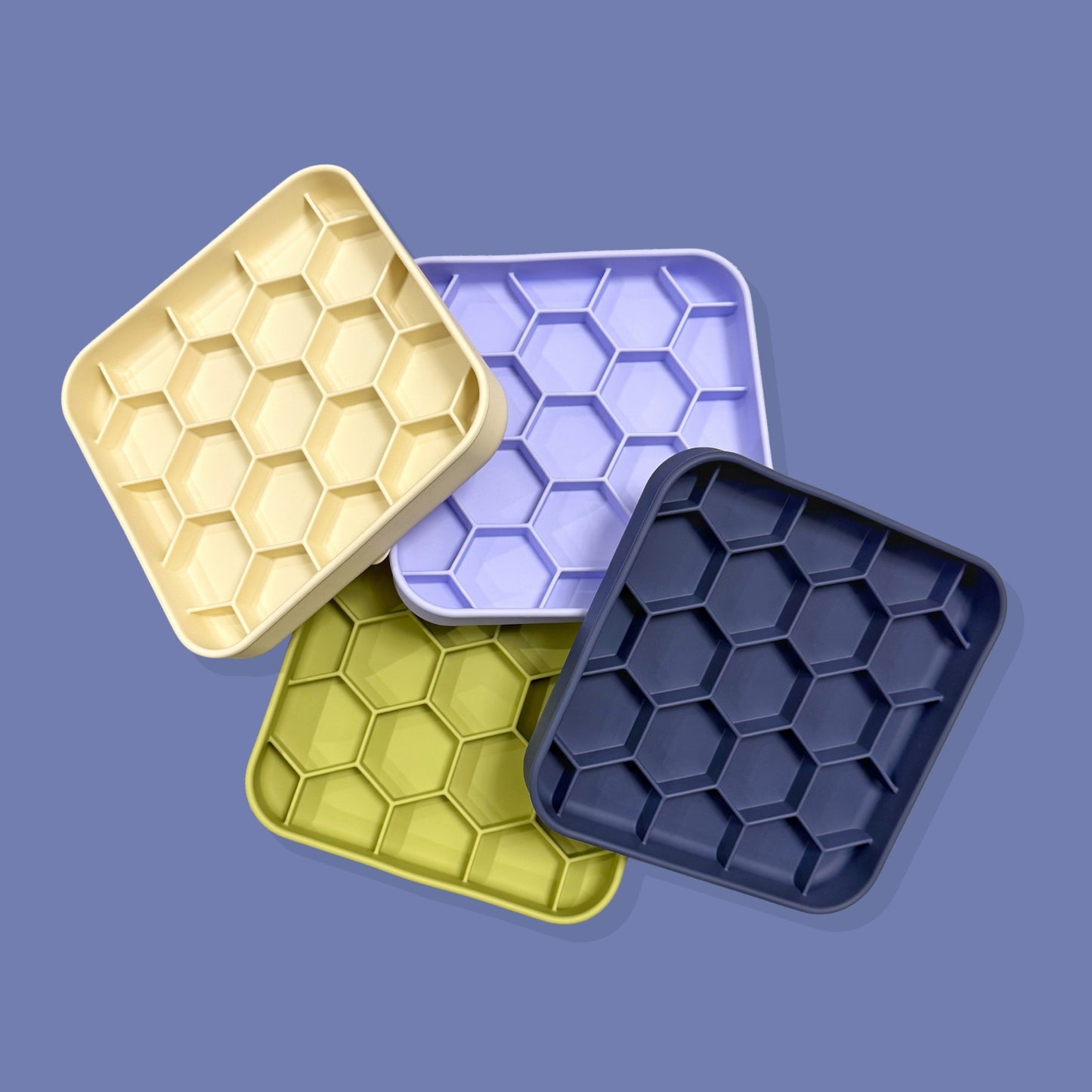 3-in-1 Honeycomb Slow Feeder Bowl [Navy Blue]