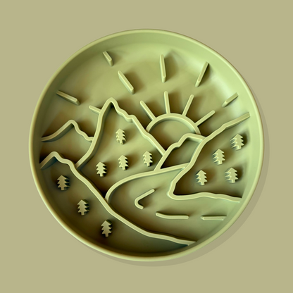 Mountain Trails Slow Feeder Bowl [Adventure Green]