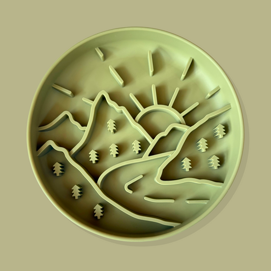 Mountain Trails Slow Feeder Bowl [Adventure Green]