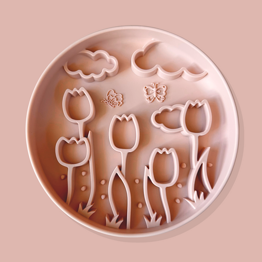 Tulip Patch Slow Feeder Bowl [Champagne Pink]