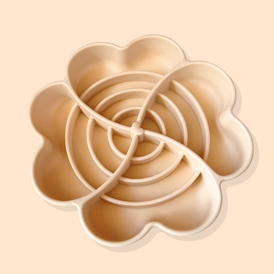 Blossom Heart Slow Feeder Bowl [Beige Cream]