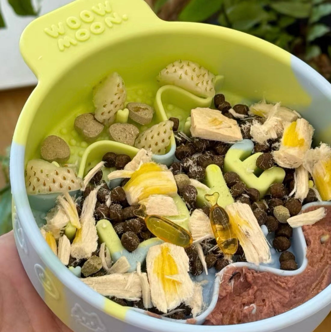 🐰WOOW Moon Silicone Slow Feeder Pet Bowl [Mint Green]🐣