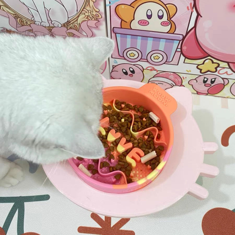 🐰WOOW Moon Silicone Slow Feeder Pet Bowl [Orange Jelly]🐣