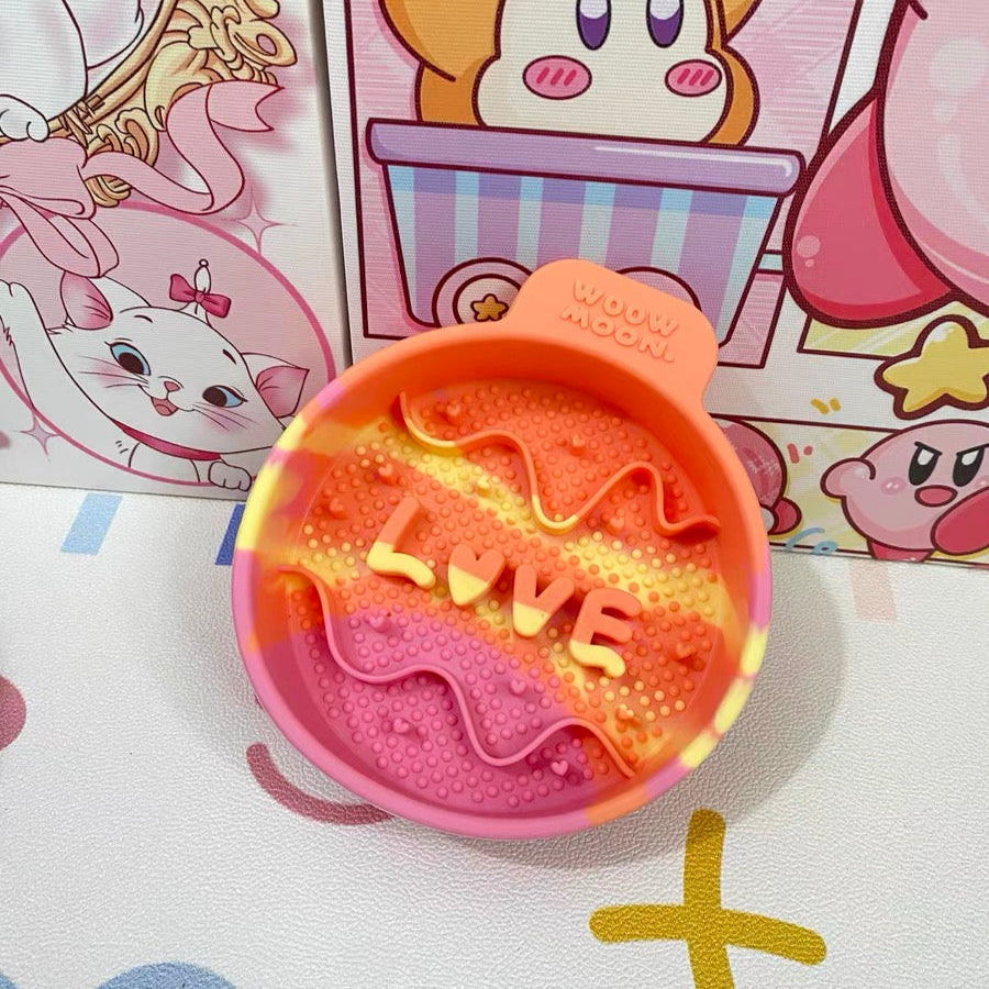 🐰WOOW Moon Silicone Slow Feeder Pet Bowl [Orange Jelly]🐣