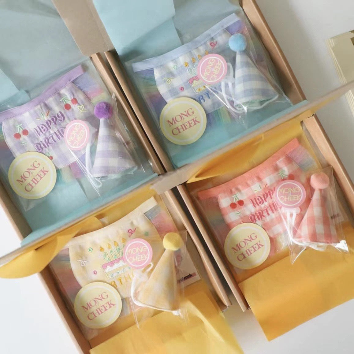 🩷Happy Birthday Bib & Hat Set [Pink]