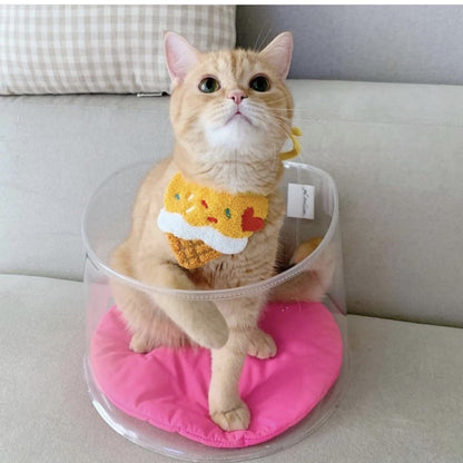 🍦Ice Cream Embroidered Pet Bib [Yellow]