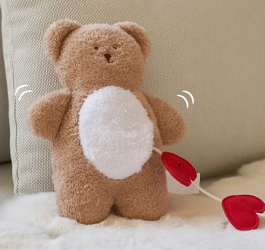 🧸 Heart-Shaped Bear Hide-and-Seek Cuddle Pillow Toy
