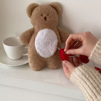 🧸 Heart-Shaped Bear Hide-and-Seek Cuddle Pillow Toy