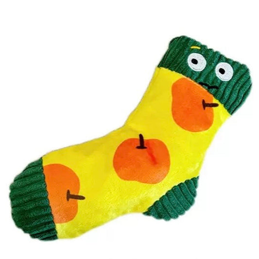 🧦 Hide-and-Seek Nosework Socks Toy [Yellow Apple]