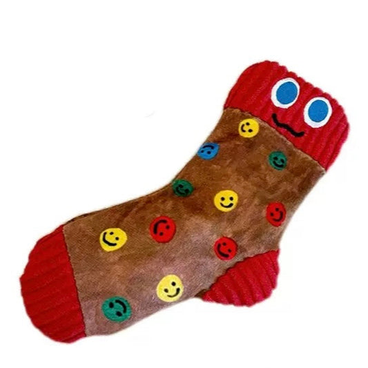 🧦 Hide-and-Seek Nosework Socks Toy [Red Smiley Face]