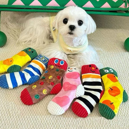 🧦 Hide-and-Seek Nosework Socks Toy [Yellow Apple]